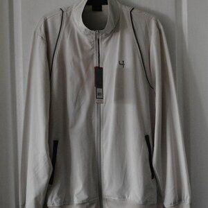 Short Par 4 Striker Men's Lightweight Full Zip Gplf Jacket size Medium/Beige